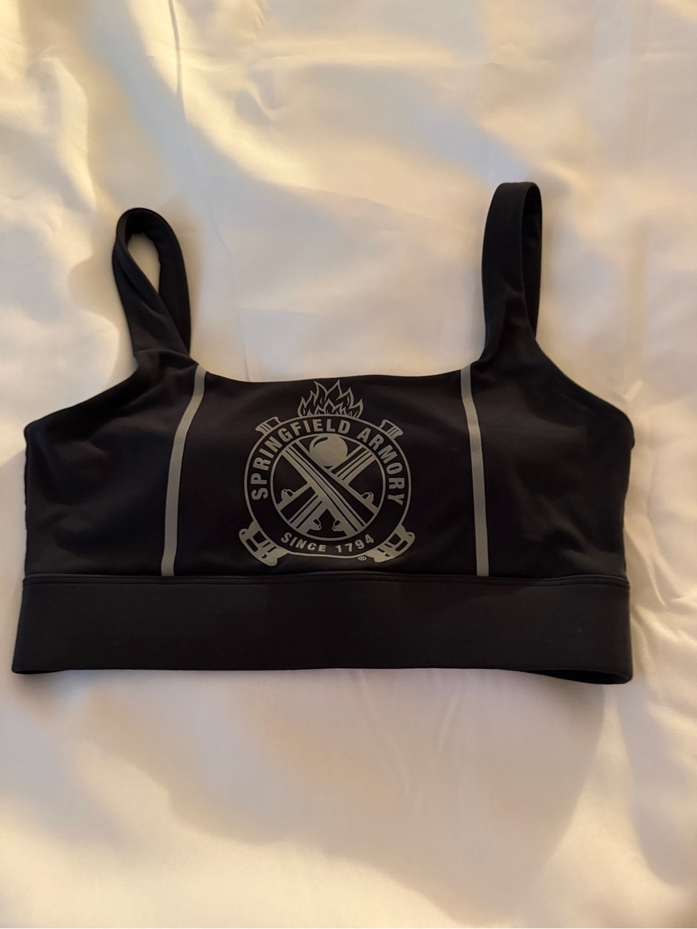 ALEXO ATHLETICA Women's M Black/Gray Logo Graphic Sports Bra Medium Support